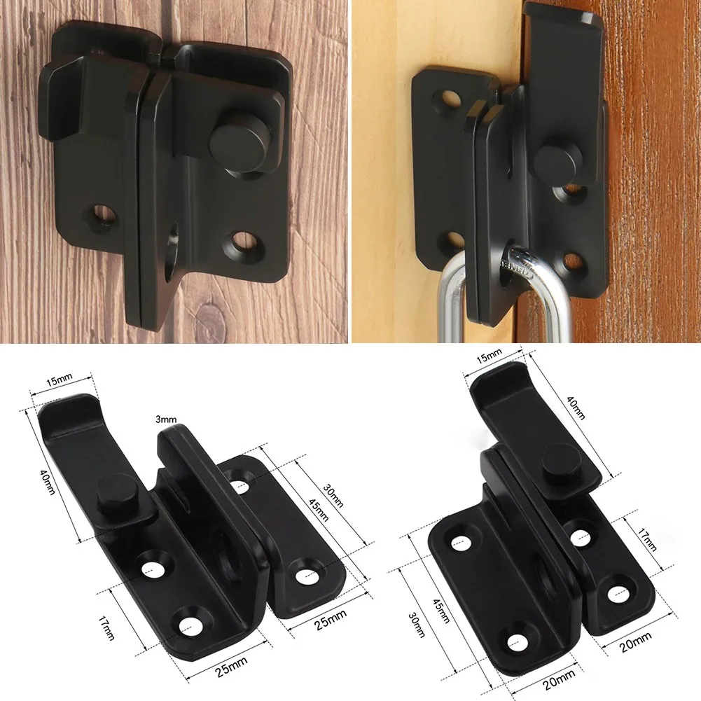 

Anti-violence Door Bolt Door Chain Latch Catch Black Stainless Steel Wardrobe Catch Drawer Hardware Heavy Duty Improvement