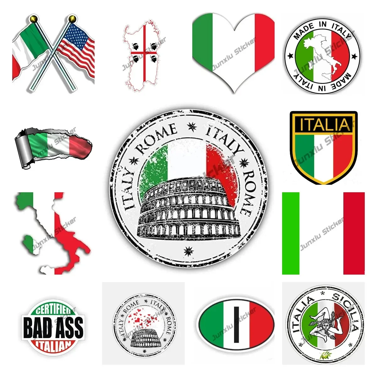 Italian Car Sticker Italian Pizza Flag Car Sticker: A Stylish, Durable Way to Show Your ...