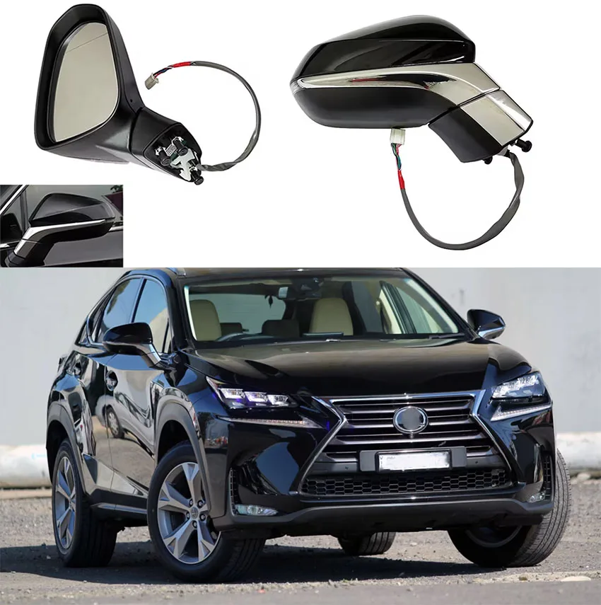 

Для Lexus NX NX200 NX300 2015 - 2020 автомобильное зеркало в сборе 8 проводов с подогревом и поворотником 87940-78051 87910-78051