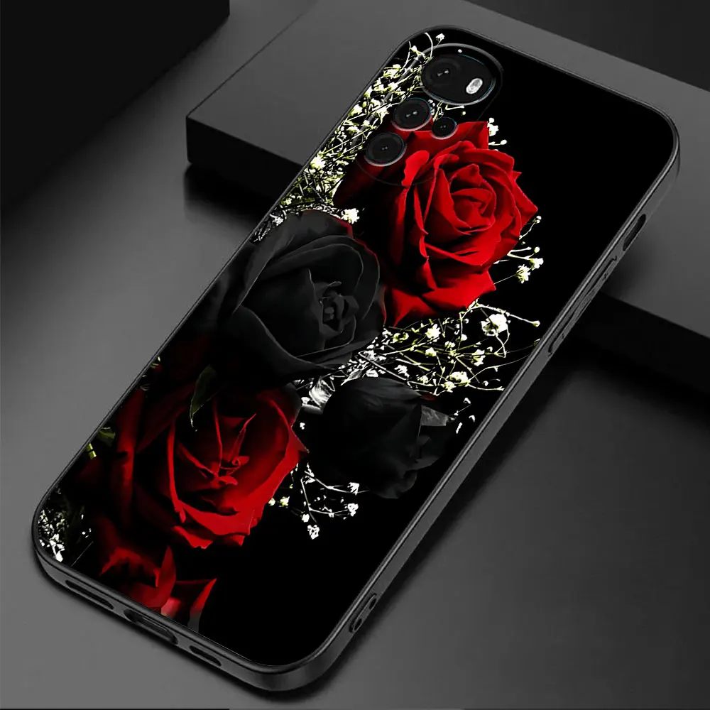 Vibrant Red Rose Silicone Matte Phone Case