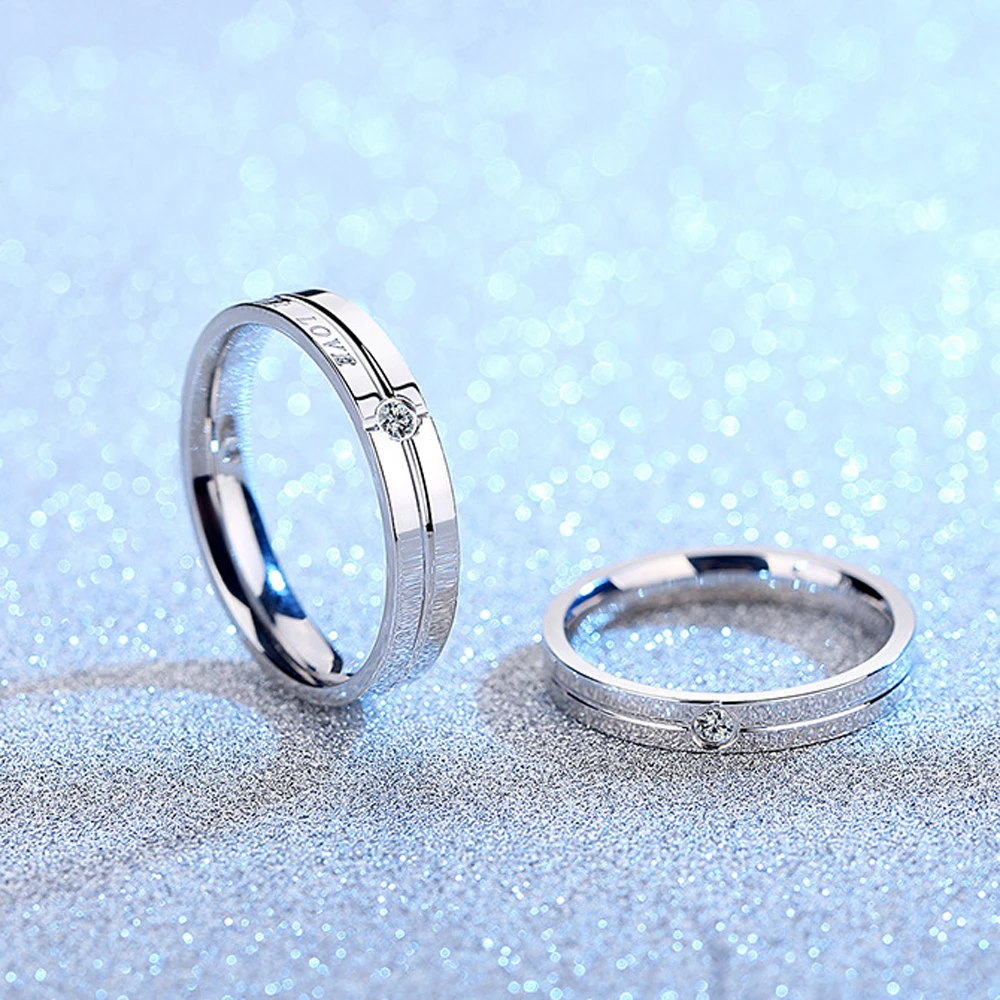 Daifuni 100% S925 Sterling Silver Love Forever Smooth Ring For Men Women Couples Lovers Festival Wedding Anniversary Jewelry 5