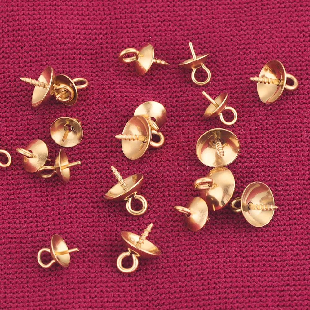 12 x 5mm Antique Bronze Screw Eye Pins, Screw Eye Bails - 20 pcs