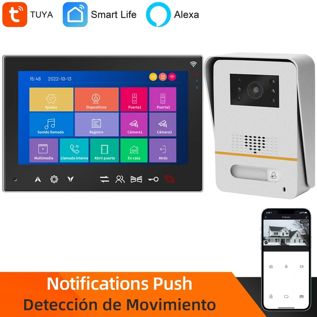 HomeFong videoportero wifi con apertura puerta,video portero con camara  wifi,telefonillo portero automático,panel de llamadas de aleación de calle  1080P,visión nocturna clara,grabación de video, conversación,2 cerradur -  AliExpress