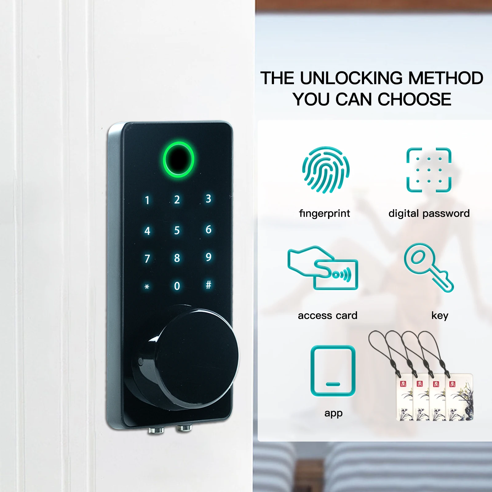 TuyaSmartlockBluetoothFingerprintLockSmartCardDigitalCodeElectronicDoorLockForHome