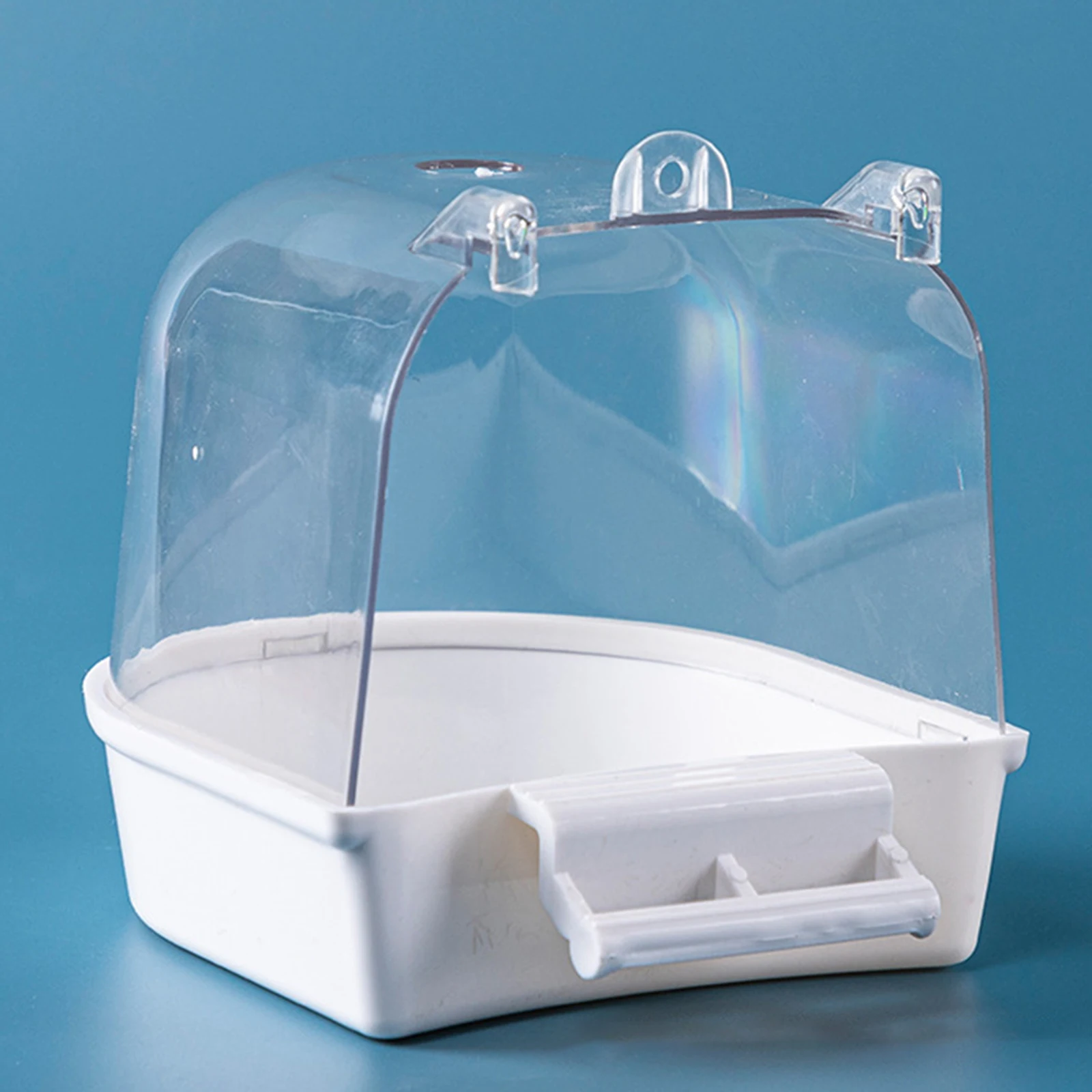 Pet Bird Bath Box Shower Easy to Install Water Bowl Caged Parrot Bathing Tub for Small Birds Budgerigar Lovebirds Canary bird bath