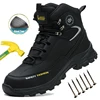 Man Safety Shoes Puncture-Proof Work Sneaker Waterproof Work Shoes Steel Toe Shoes Safety Boots Indestructible Shoes Lightweight
