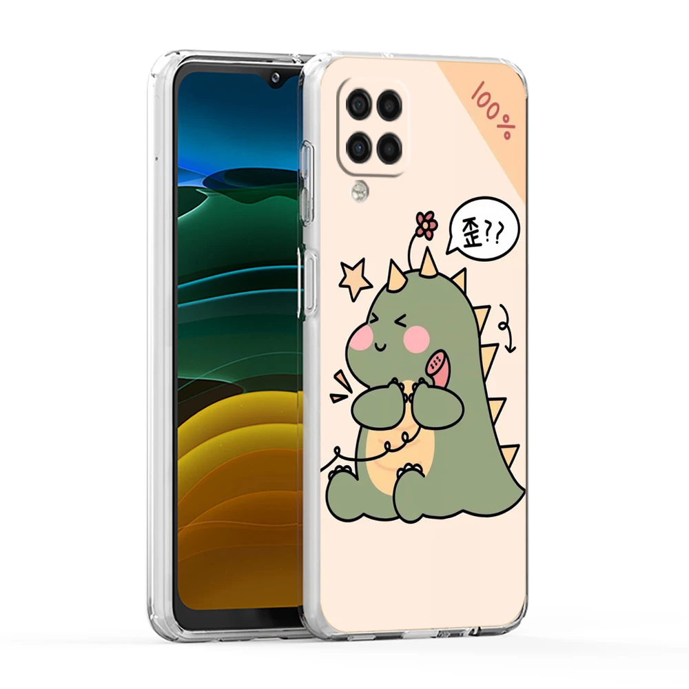 Cartoon Paar kleine Dinosaurier Fall für Samsung Galaxy A13 A22 A32 A52 A72 A51 A71 A11 A31 A41 A33 A53 A73 5g transparente Schale – Detail 5