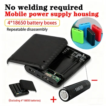 Nuovo portatile fai da te scatola della banca di potere 4x18650 custodia del caricabatteria custodia di ricarica rapida batteria senza saldatura batterie di ricarica