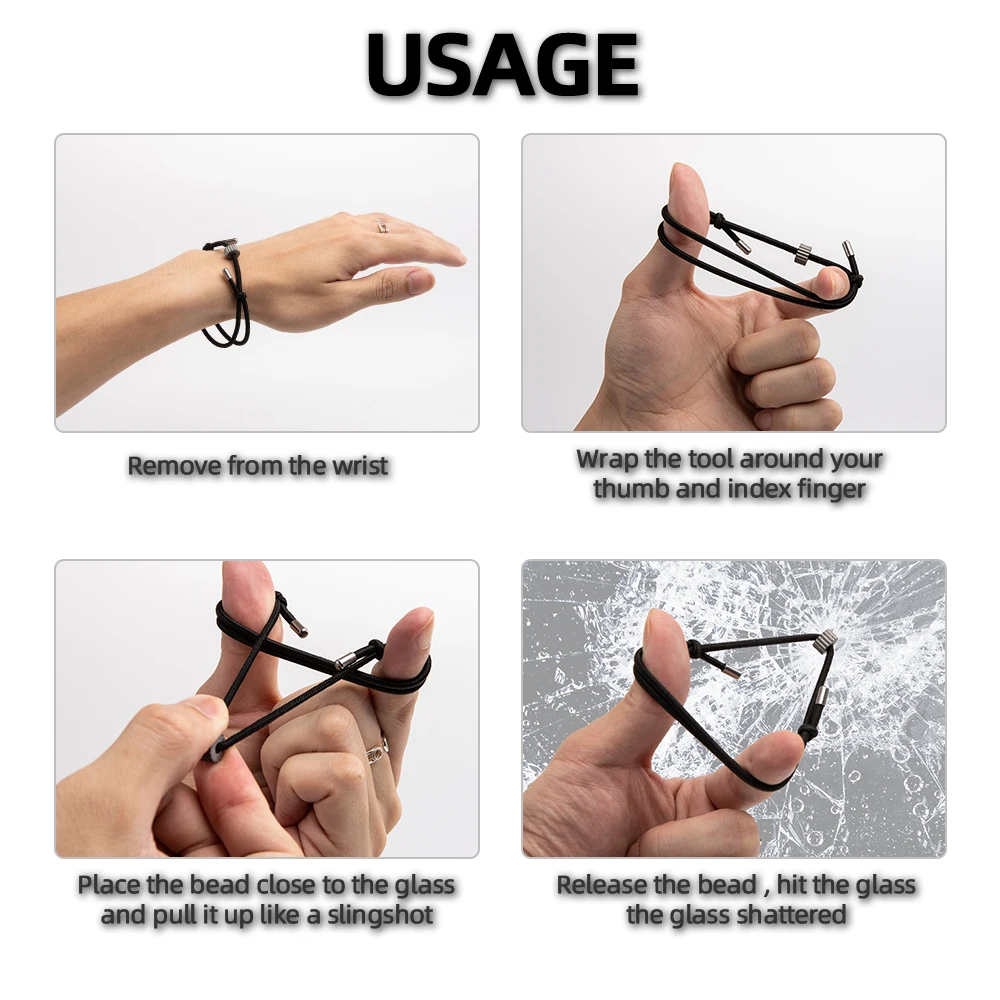 2 Bracelets De Survie Avec Brise-vitre Pour Voiture - Modèle 17 - Neufs Avec étiquettes