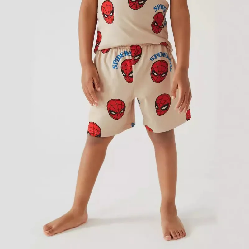 Summer Kids Boy Sets Cartoon Spider Man Marvel Short Sleeved Tee Pullover T-shirt and Elastic Waist Shorts Q1196 3