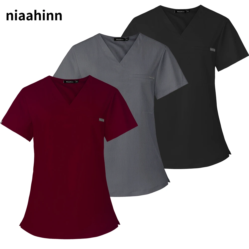 Hospital Overall Nursing Scrubs Tops Women Tops Short Sleeve Dentist
