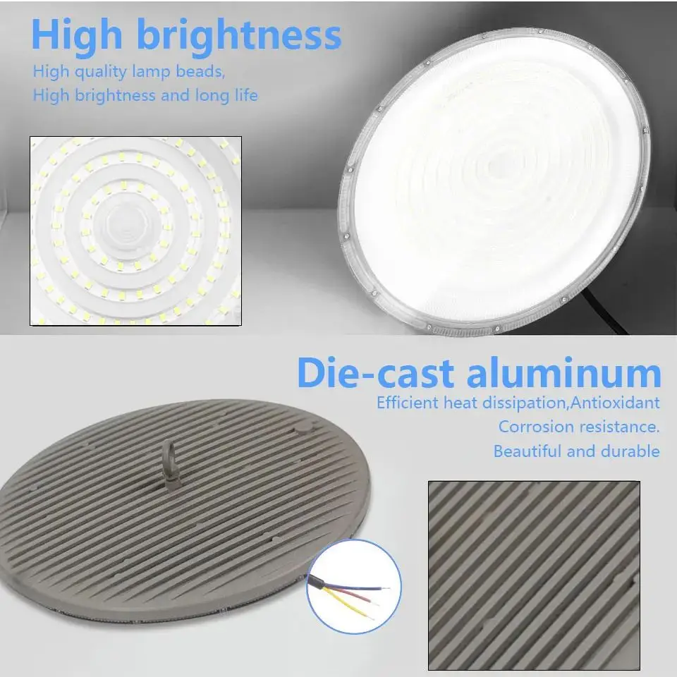 UFO Light High Bay AC220V AC175-265V 50-300W White Light High Brightness IP66 Waterproof Aluminum Suitable For Outdoor Industry