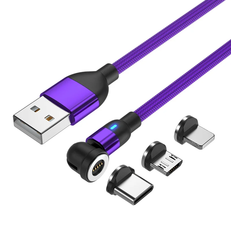 

2Metres Magnetic Fast Charging Usb Cable On Stock Magnetic Cable Data Usb Cable Phone Charger With 3 Adapter Heads