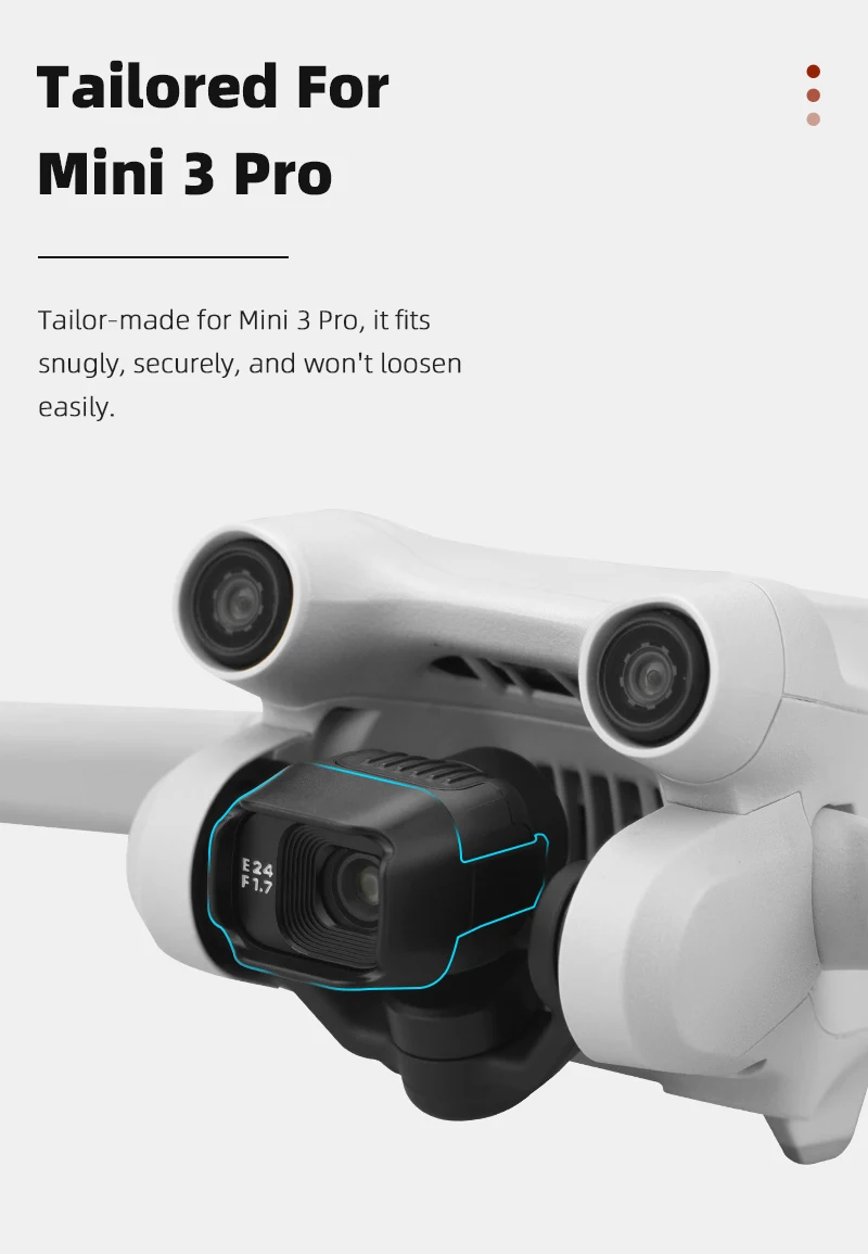 Description Picture 4 of itemMini 3 Pro Lens Cover Anti-glare Gimbal Camera Guard Lens Hood Sunshade Protective Cover for DJI Mini 3 Pro Accessories