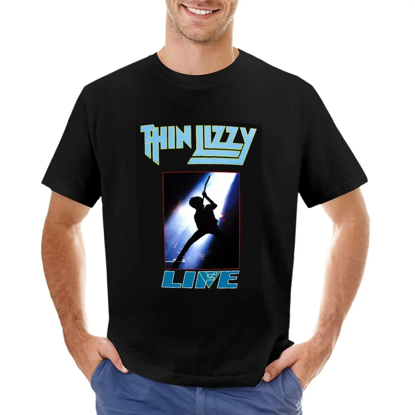 

Thin lizzy band T-Shirt boys whites vintage plus sizes mens t shirt graphic
