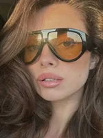 Vintage mode surdimensionné lunettes de soleil femmes marque concepteur grand cadre lunettes de soleil hommes mâle Punk lunettes nuances pour femme UV400 4