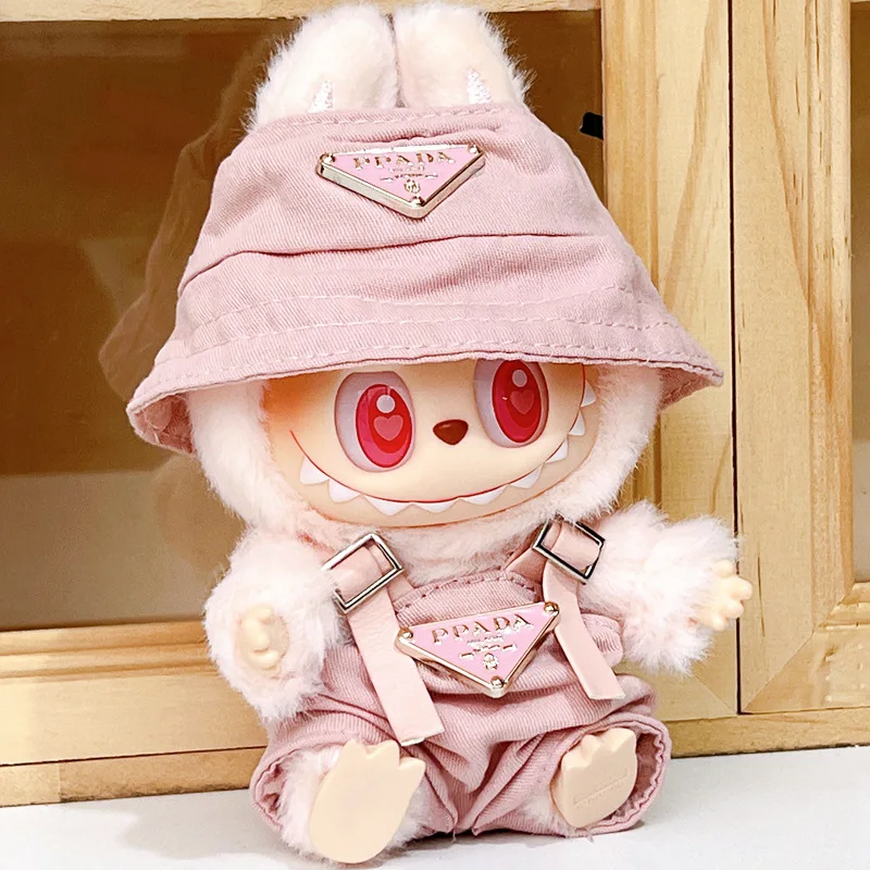 ラブブ 服 クロム 4点セット For 17cm v1v2 Labubu Clothes Labubu Sitting Party Hat Bib