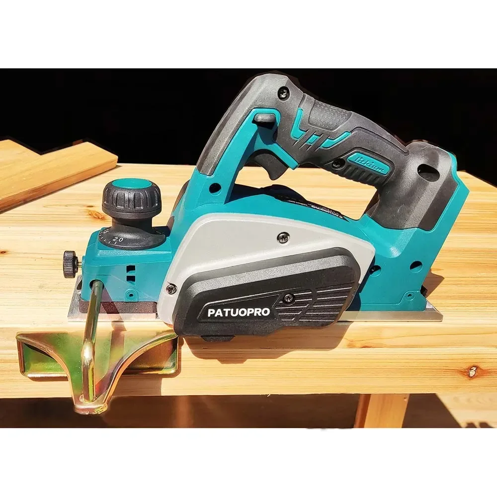 15000RPM Cordless Electric Handheld Home DIY Woodworking Planer Furniture Cutting Power Tool For Makita 18V Battery(No Battery) 6