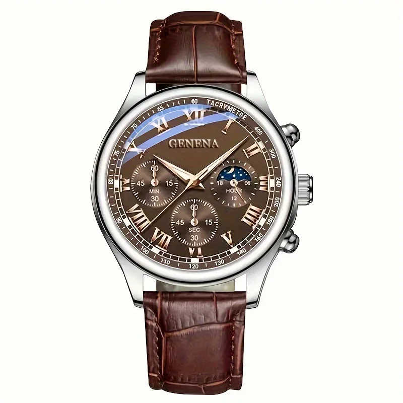 Men Business Watches Casual Leather Strap Male's Analog Quartz Wristwatch Reloj Hombre（Without Box）