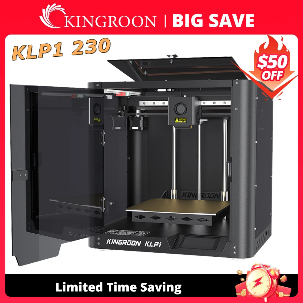 

KINGROON KLP1 230 Fastest FDM 3D Printer Max 500mm/s Printing Speed CoreXY 3.5" Touch Screen Dual Gear Extruder 3dprinter