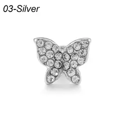 Silicone Strap Decorative Ring Nails - Cute Bow Bear Metal Charms for Watch Band Accessories (Silver - 02)