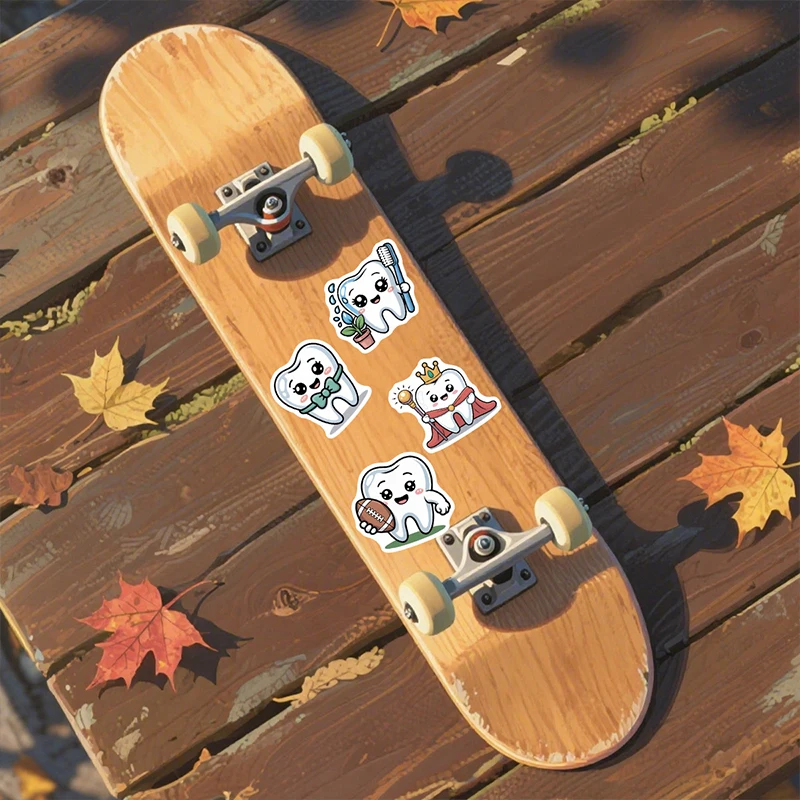 100PCS Tooth Cartoon Graffiti Stickers DIY Notebook Phone Guitar Water Bottle Luggage Helmet Bicycle Notebook Decoration Decals