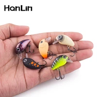 Hanlin 5pcs/Suit 2.8cm 2g Mini Wobblers Slow Sinking Crankbait Fishing Lure Artificial Bait Hard Plastic Wobbler For Bass Tackle 1