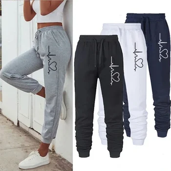 Womens Sweatpants Printing Fashion Casual Jogging Fitness Sports Trousers Street Versatile High Quality Soft Elastic Waist Pants