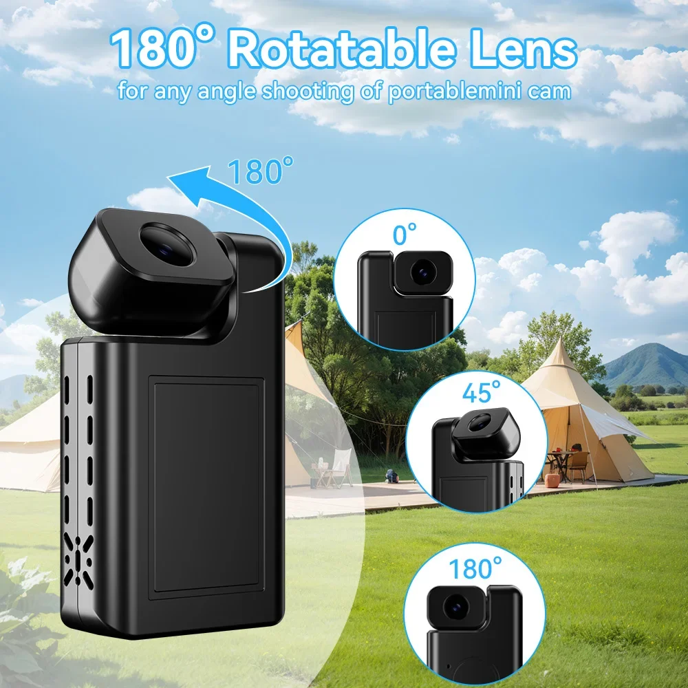 Boblov Q6 Mini Camera 1080P Portable Camera Police Video Recorder Body Camera Motorcycle Bike Motion 180 Degree Night Vision 2