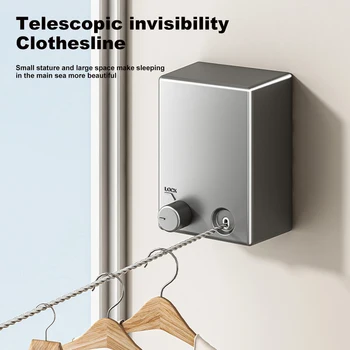 Stendibiancheria retrattile in acciaio inox estraibile per stendibiancheria, corda salvaspazio per stendibiancheria per uso domestico 1