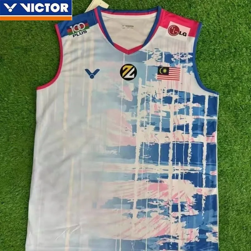 Victor Summer New Men's Badminton Robe Sport Speed Drying Comfortable Breathable Sleeveless V-neck Tank Top