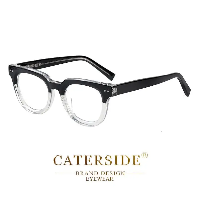 CATERSIDE Mode Männer Runde Brille Rahmen Kleine Rahmen Optische Gläser für Frauen Tägliche Lesen Anti Blaues Licht Brillen – Detail 10