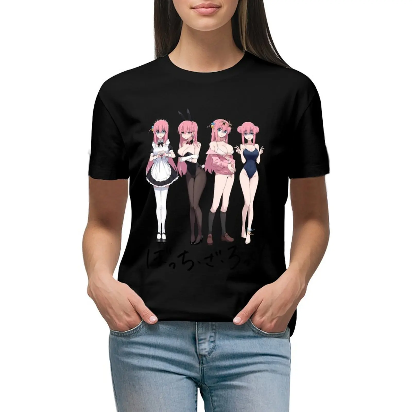 

Bocchi the Rock Pack T-shirt Blouse funny vintage clothes t shirt for Women