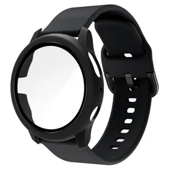 Universal 20mm Watch Strap and Protective Case with Bumper Coverage for Galaxy Watch 5 44mm (Black)