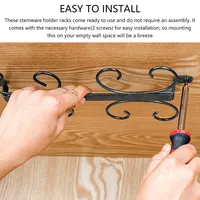 Metal Wine Glass Rack Holder Stemware Hanging Under Cabinet Stemware Holder Storage Bar Kitchen  Glass Wine Cup Shelf 4/8/12 2