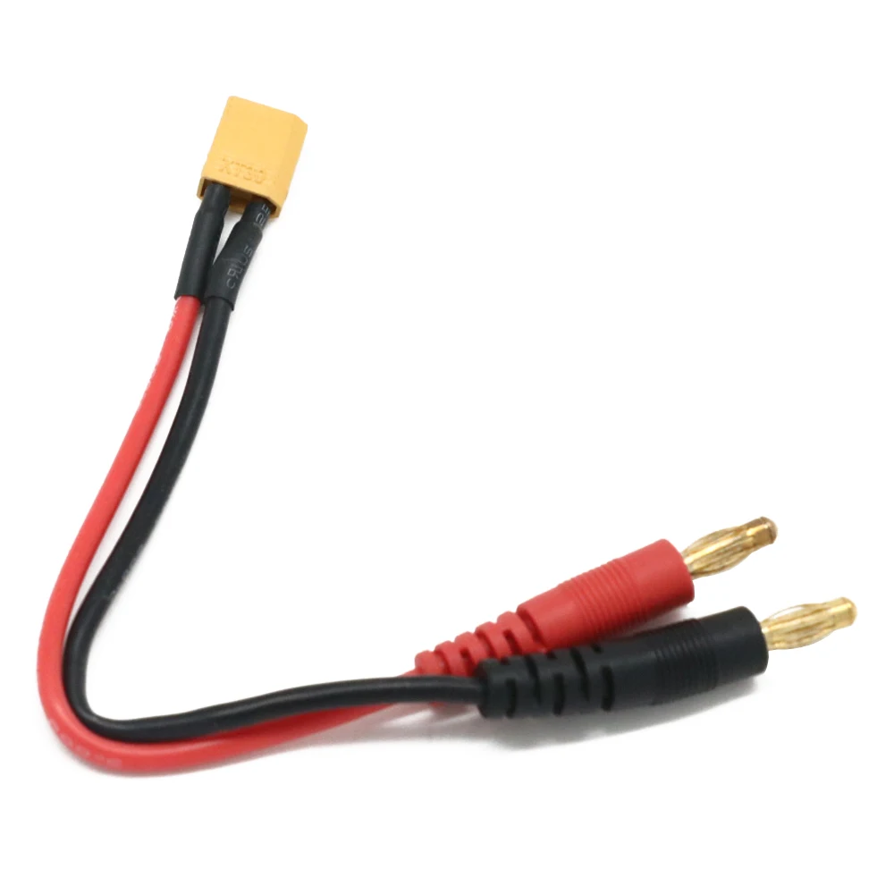 1pcs Battery Charger Cable 4.0mm Banana Male Connector To XT90/ XT60/ XT30/ T Plug 14AWG Silicone Cable 20CM For RC Lipo Battery 5