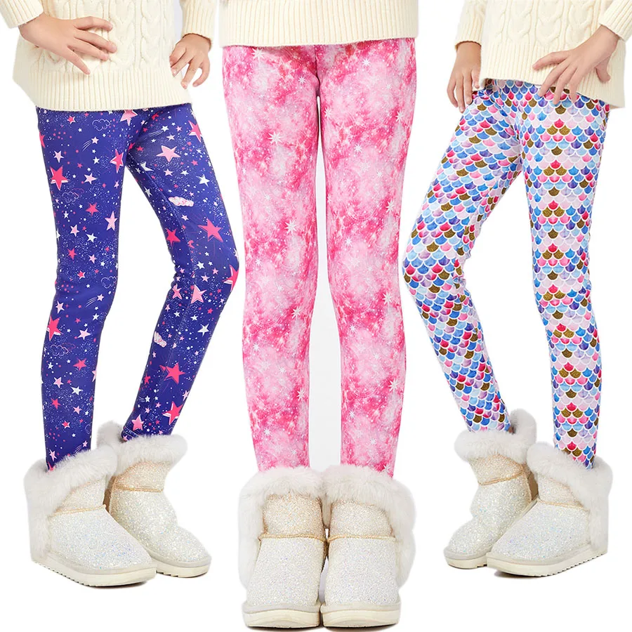 Kids Girls Winter Leggings Thermal Fleece Lined Pants Slim Trousers for Age  3-12 | eBay