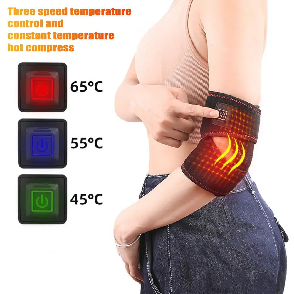 Rechargeable Elbow Heating Wrap Cordless Electric Elbow Heating Pad Tendonitis Relief 3 Heat Arm Wrap Arthritis Men