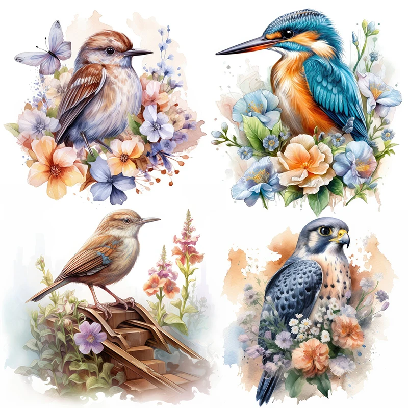 

C85#Watercolor Various Bird Wall Stickers Children's Room Background Home Decoration Mural Living Room Wallpaper Decals