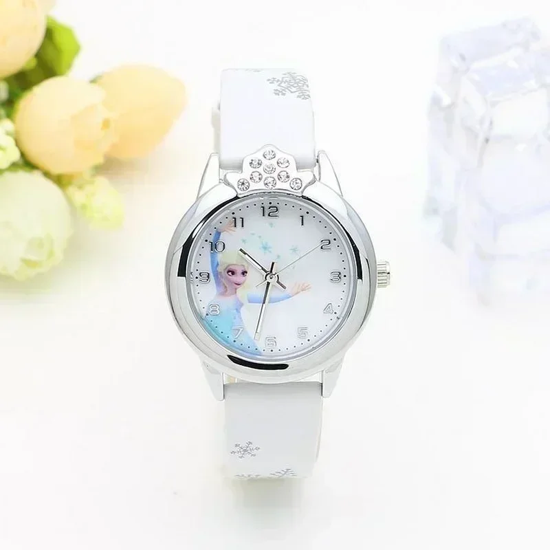 Disney-Reloj de Frozen Elsa para niños, figura de Anime, cinturón de Anna, reloj de dibujos animados electrónico Digital luminoso, regalo de cumpleaños para niños