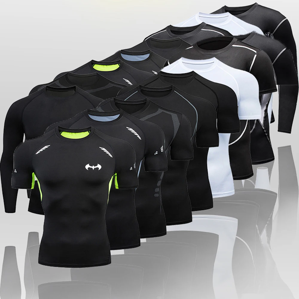 RashguardMenSHighQualityRunningShirtJoggingBoxingMMAJudo