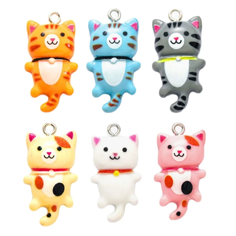 

Набор фигурок кошки ручной работы из смолы, 10 шт., милые ювелирные изделия, подвески, милые серьги, ожерелье, Подвески, DIY ювелирные аксессуары
