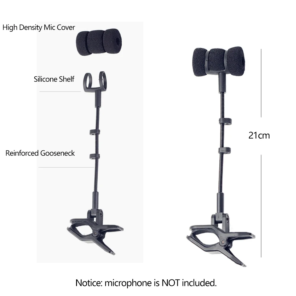 Flute Microphone Brackets Mic Clip on Flute Oboe Piccolo Hulusi erhu Xiao Drum Musical Instrument Rack Mount Shell only NO Cable mics