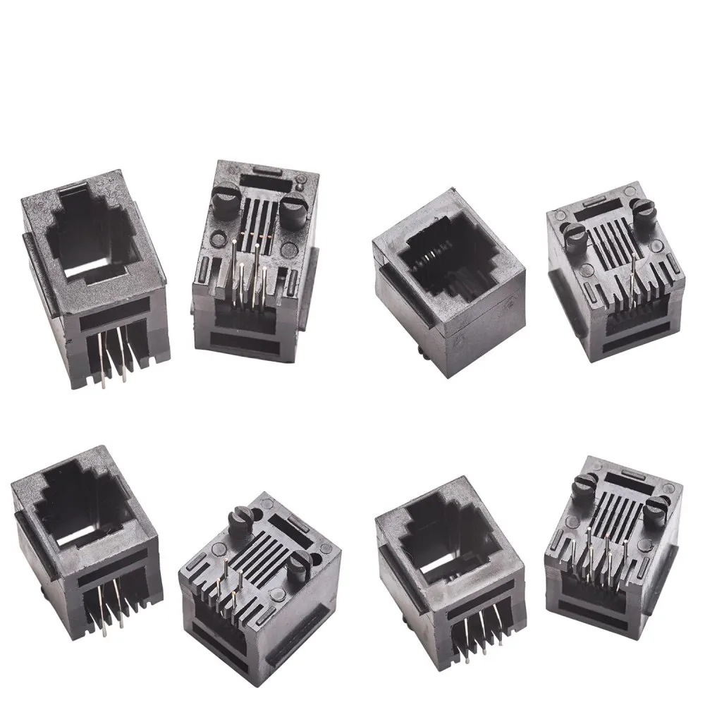 100pcsRJ11TelephoneJackConnector524P4C6P6C8P8C180degrees