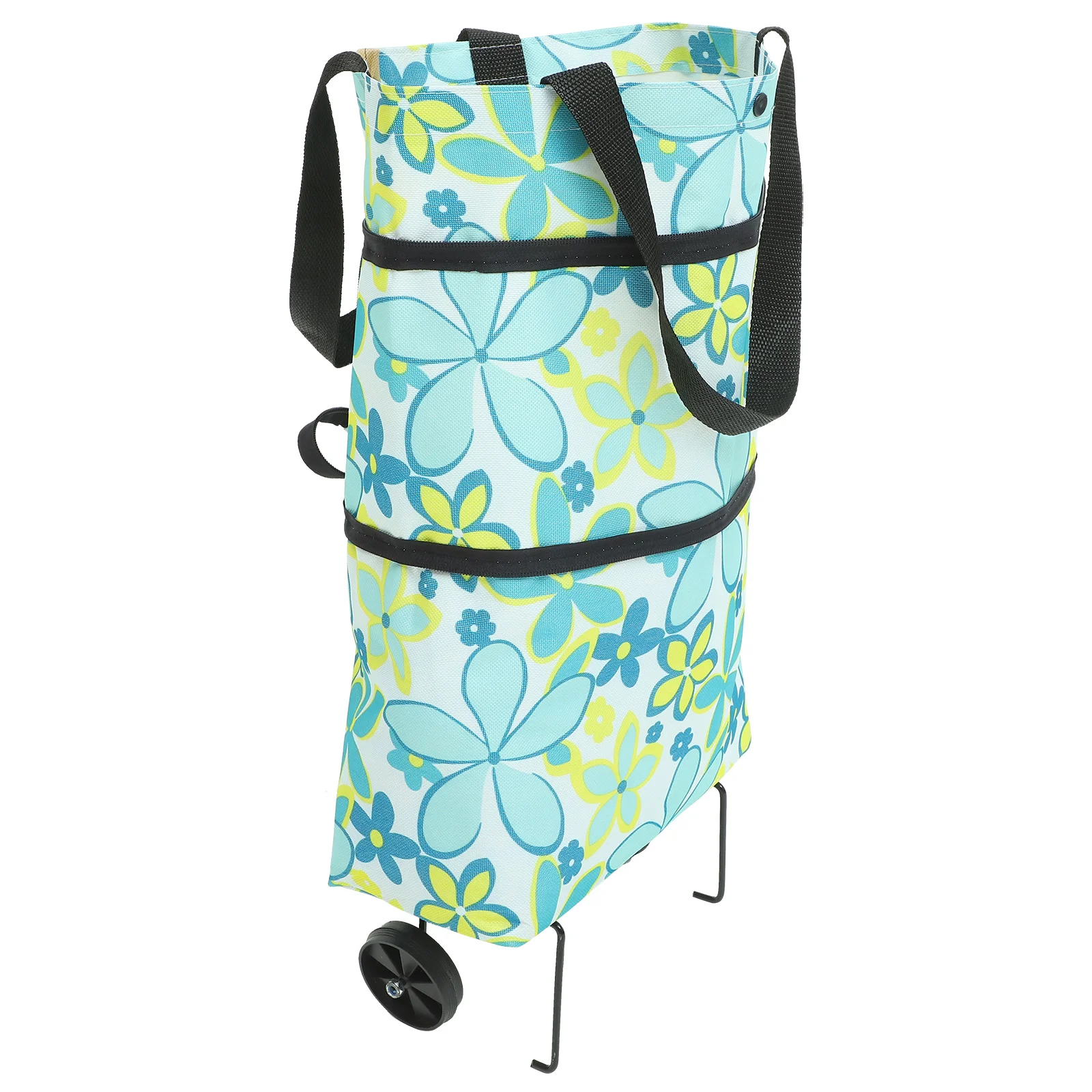 

Collapsible Trolley Bag Oxford Cloth Shopping Bag Large Capacity Shopping Cart Reusable Folding Shopping Bag With Wheel