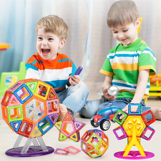 Big Size New Magnetic Designer Magnet Building Blocks Accessories Educational constructor Toys For Children 2