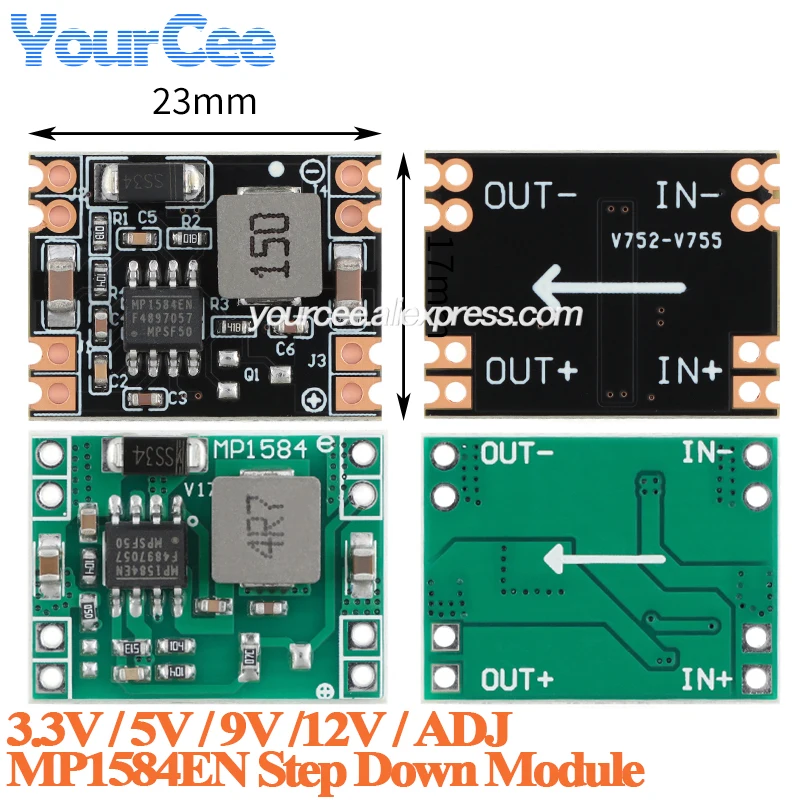 Digikey Mini Step Down Power Module 10pcs/1pc MP1584 Ultra-Small Size Mini DC-DC Step Down Buck MP1584EN ...
