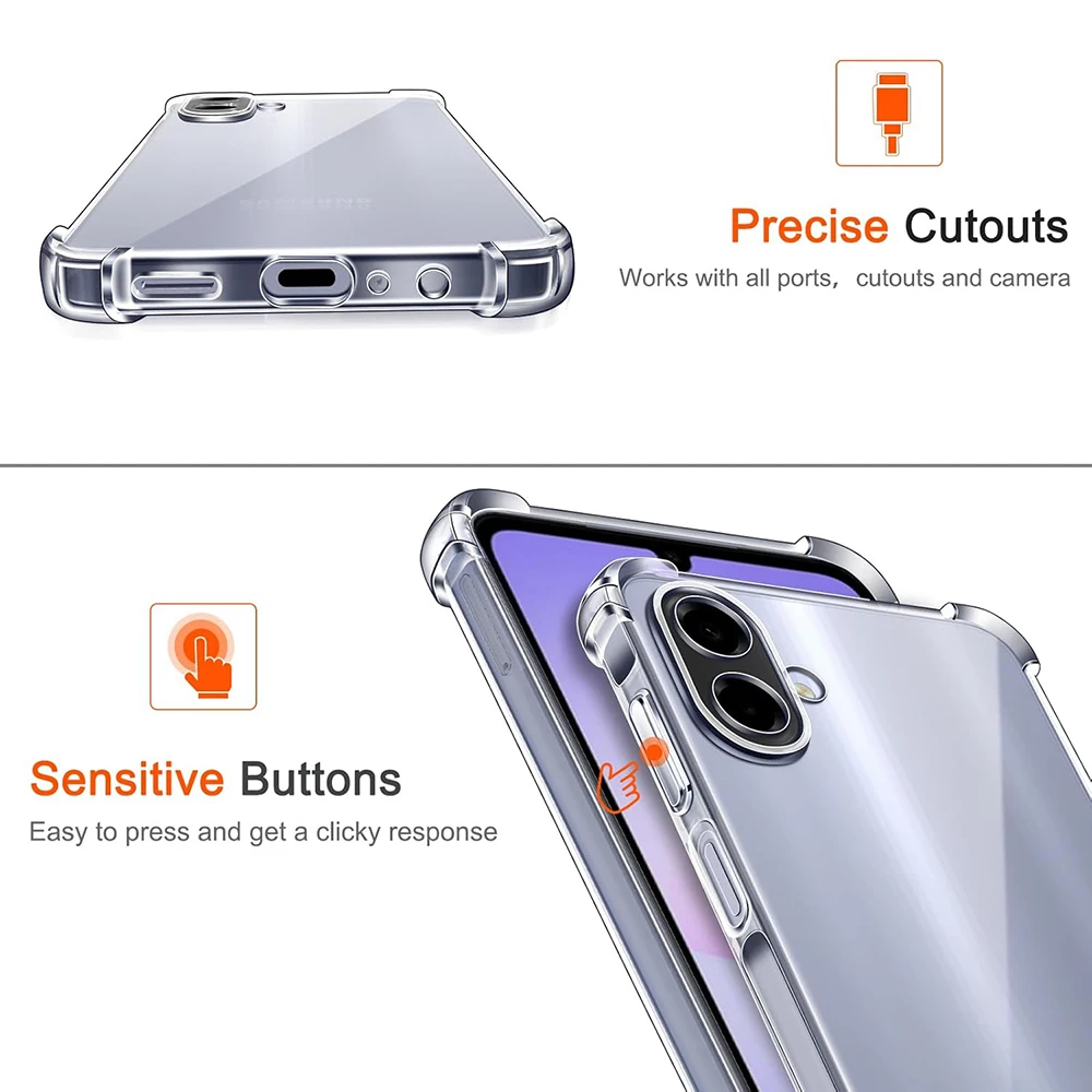 Crystal Clear Ultra-Thin Silicone Shockproof Case with Airbag Protection