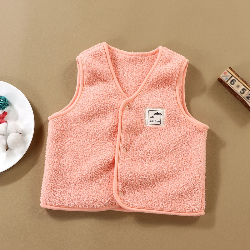 Winter Kids Clothes Waistcoat Velvet Children's Vest Boy Girl Plush Keep Warm Jackets Teddy Vest Children's Clothing Spring children vest