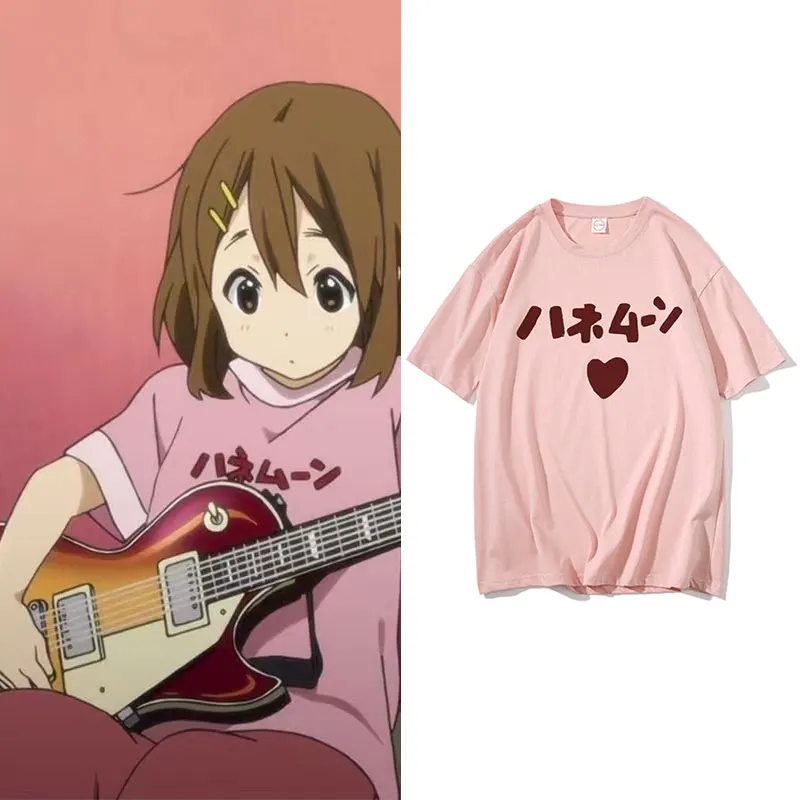 

Anime K-ON Hirasawa Yui Akiyama Mio Same Style Print T-shirts Japanese Manga T Shirt Men Women Fashion Loose Tshirt